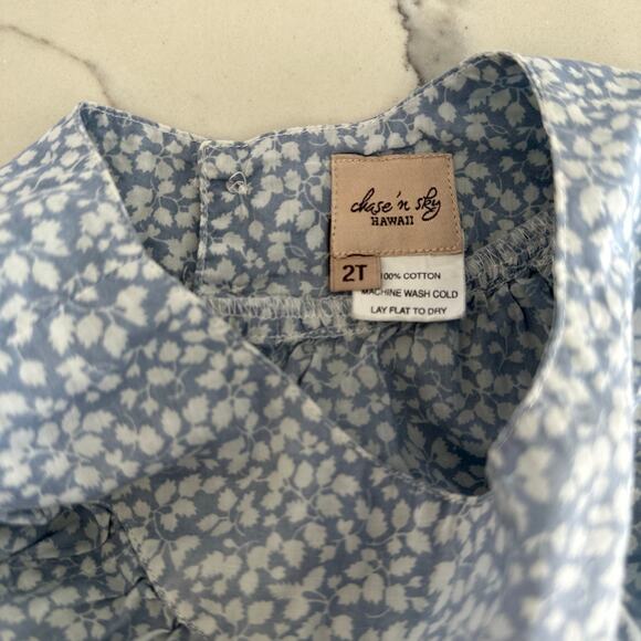 Chase n Sky Hawaii Blue Leaf Print Top - Size 2T - Picture 4 of 4